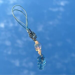 Handmade Sanrio Hello Kitty Kawaii Blue Cell Phone Strap Charm Y2k Frutiger Aero